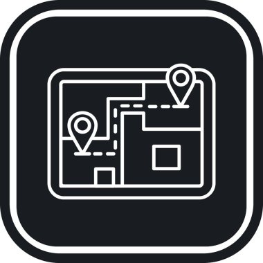 konum haritası simgesi, vektör illüstrasyonu