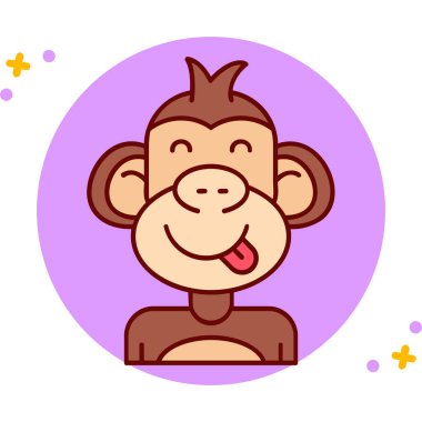 sevimli maymun çizgi film simgesi