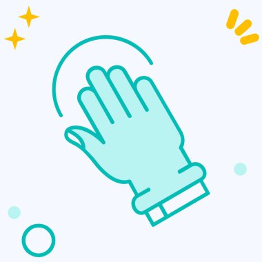 Eldivenli vektör ikonu tasarımı, temizlik ve hijyen konsepti