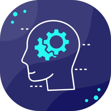 Beyin. Web simgesi basit tasarım, vektör illüstrasyonu