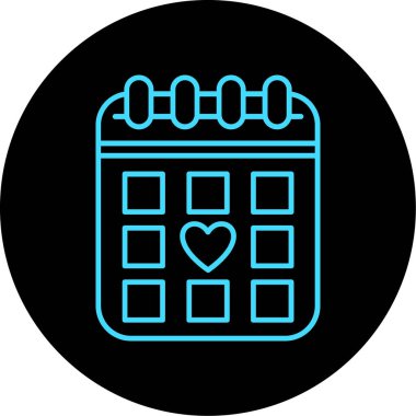 kalp takvimi simgesi soyut arkaplan grubunda izole edildi