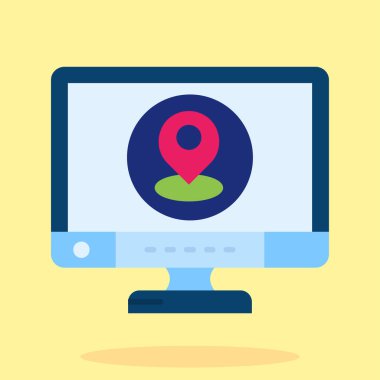 GPS konum vektör simgesi. düz vektör illüstrasyonu.