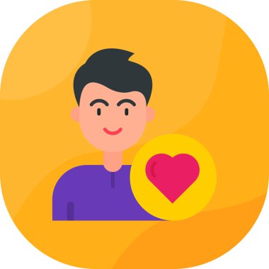 avatar kalp adam simgesi düz stil