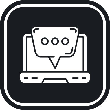 laptop sohbet vektör simgesi düzenlenebilir