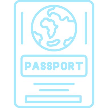 Pasaport ikonu vektör illüstrasyonu