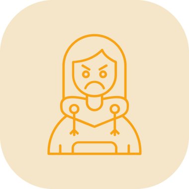 üzgün kadın simge vektörü