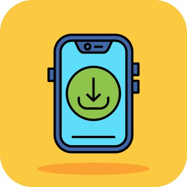 mobil saat simgesi. akıllı telefon saat vektör simgesi rengi düz izole