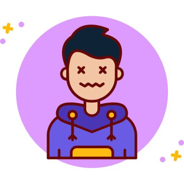 Avatar Adam simgesi. vektör illüstrasyonu