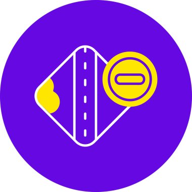 Bir yol simgesinin vektör illüstrasyonu