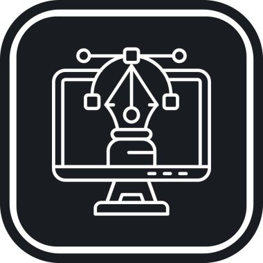 Bir bilgisayar simgesinin vektör illüstrasyonu