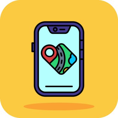 akıllı saat simgesine sahip cep telefonu, basit vektör illüstrasyonu