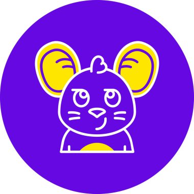 Şirin tavşan kafası ikon vektör çizimi çizimi