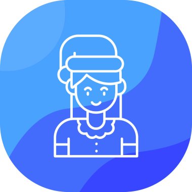 İşçi kadın simgesi doldurulmuş taslak biçiminde