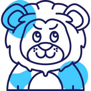 Beyaz arka planda izole edilmiş ana hatlı kızgın ayı simgesi. Japonya sembolü hisse senedi çizimi.