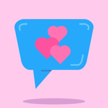 Kabarcık sohbet vektör illüstrasyon tasarımı ile kalp