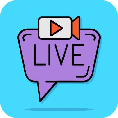 Canlı akış vektör simgesi