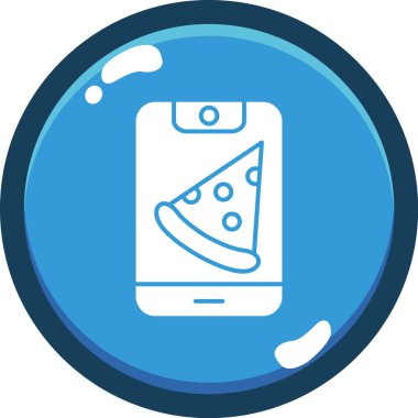 Pizza Web simgesi basit illüstrasyon