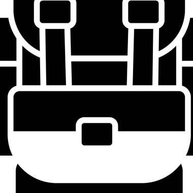 sırt çantası simgesi vektör illüstrasyonu