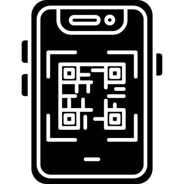 QR kod simgesi. Beyaz arkaplanda izole edilmiş web tasarımı için qr kod vektör simgesi ana hatları