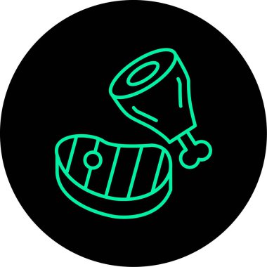 Yiyecek ve içecek ikonunun vektör illüstrasyonu