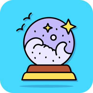 Yıldızlı karikatür uydusunun vektör çizimi