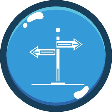 Yol işareti simgesinin vektör illüstrasyonu