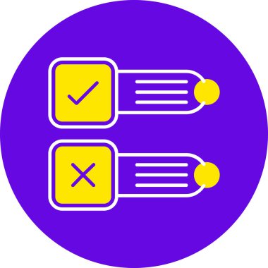 Kontrol işareti modern simgesinin vektör illüstrasyonu