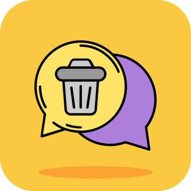 Çöp kutusu simgesi renk ana hatları vektörü