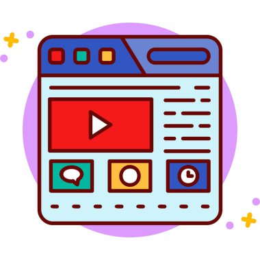 Video oynatıcı ikon vektör illüstrasyonu