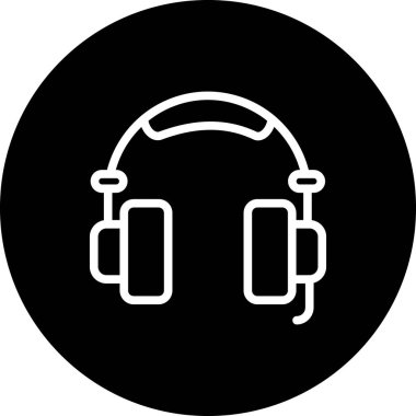 Kulaklık. Web simgesi vektör illüstrasyonu