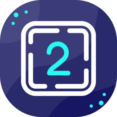 2 numara modern simge, vektör illüstrasyonu