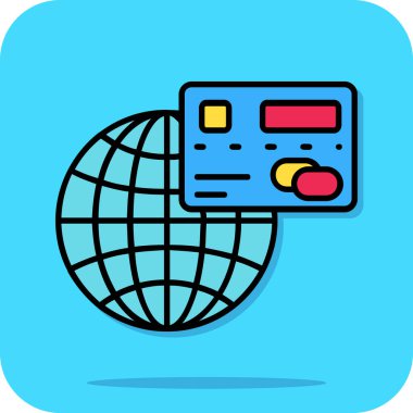 dünya haritası ikon vektör illüstrasyonu