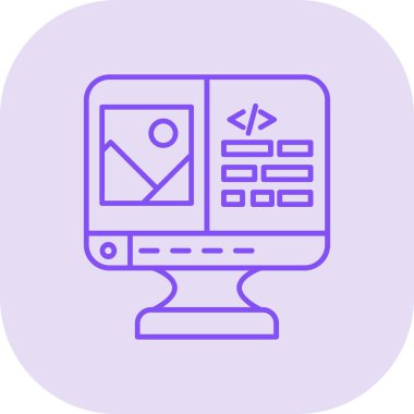 Monitör. Web simgesi basit illüstrasyon