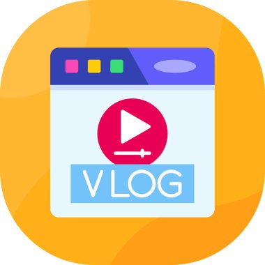 Video oynatıcı simgesi, vektör illüstrasyonu. düz tasarım biçimi