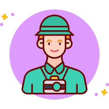 avatar adam fotoğrafçı simgesi doldurulmuş taslak biçimi