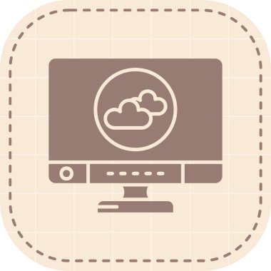 bulut depolama ikonu vektör illüstrasyonu