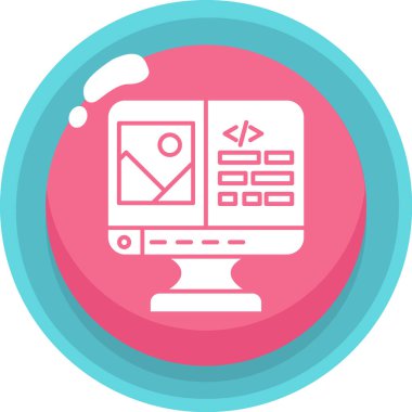 monitör web simgesi basit tasarım vektörünü izle