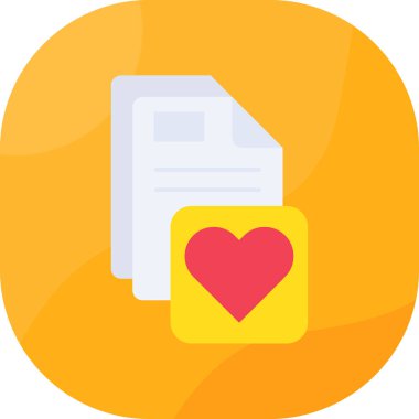 belge simgesi vektörü, düz simge tasarımı