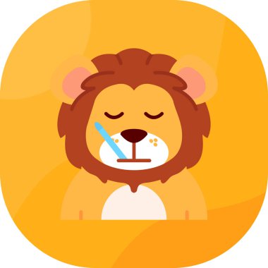 Aslan ve mektup. Aslan şeklinde bir hayvan harfi..