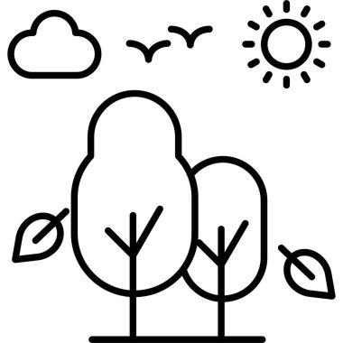 Doğa çevre simgesi ana hat biçiminde