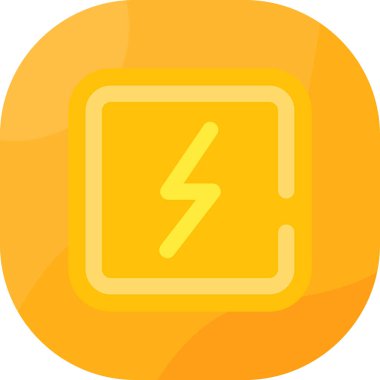 Elektrik simgesi, enerji ve enerji işaretinin vektör illüstrasyonu