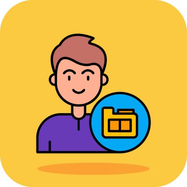 Yetenekli bir karikatürcünün vektör çizimi