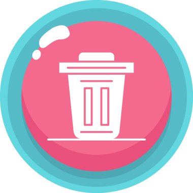 Beyaz arkaplanda izole edilmiş çöp kutusu simgesi. Çöp sembolü çizimi