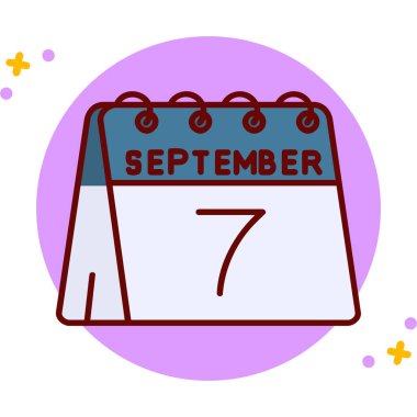 Takvim Eylül düz stil vektör illüstrasyon tasarımı