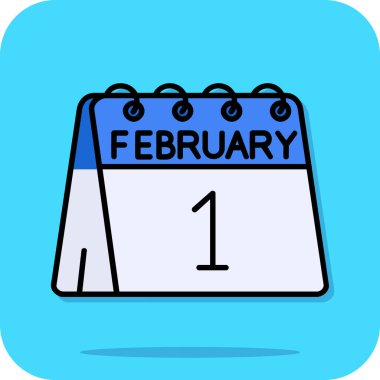 Şubat ayı simge vektör tasarımlı takvim