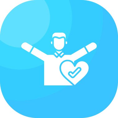 bir el simgesi ile kalp, vektör illüstrasyonu