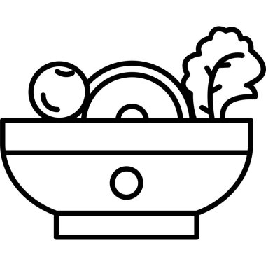 Kase ve çorba ikonu. vektör illüstrasyonu