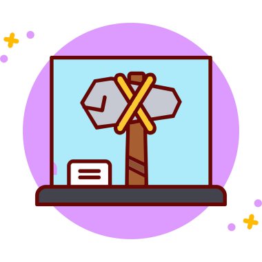 Masaüstü vektör simgesine sahip bilgisayar