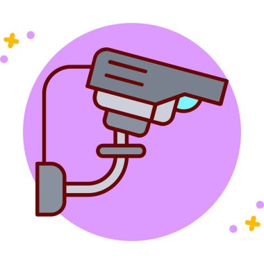 Güvenlik kamerası simgesi vektör illüstrasyonu