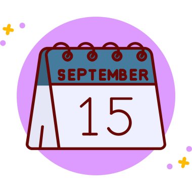 Eylül 5 takvimin düz simgesi